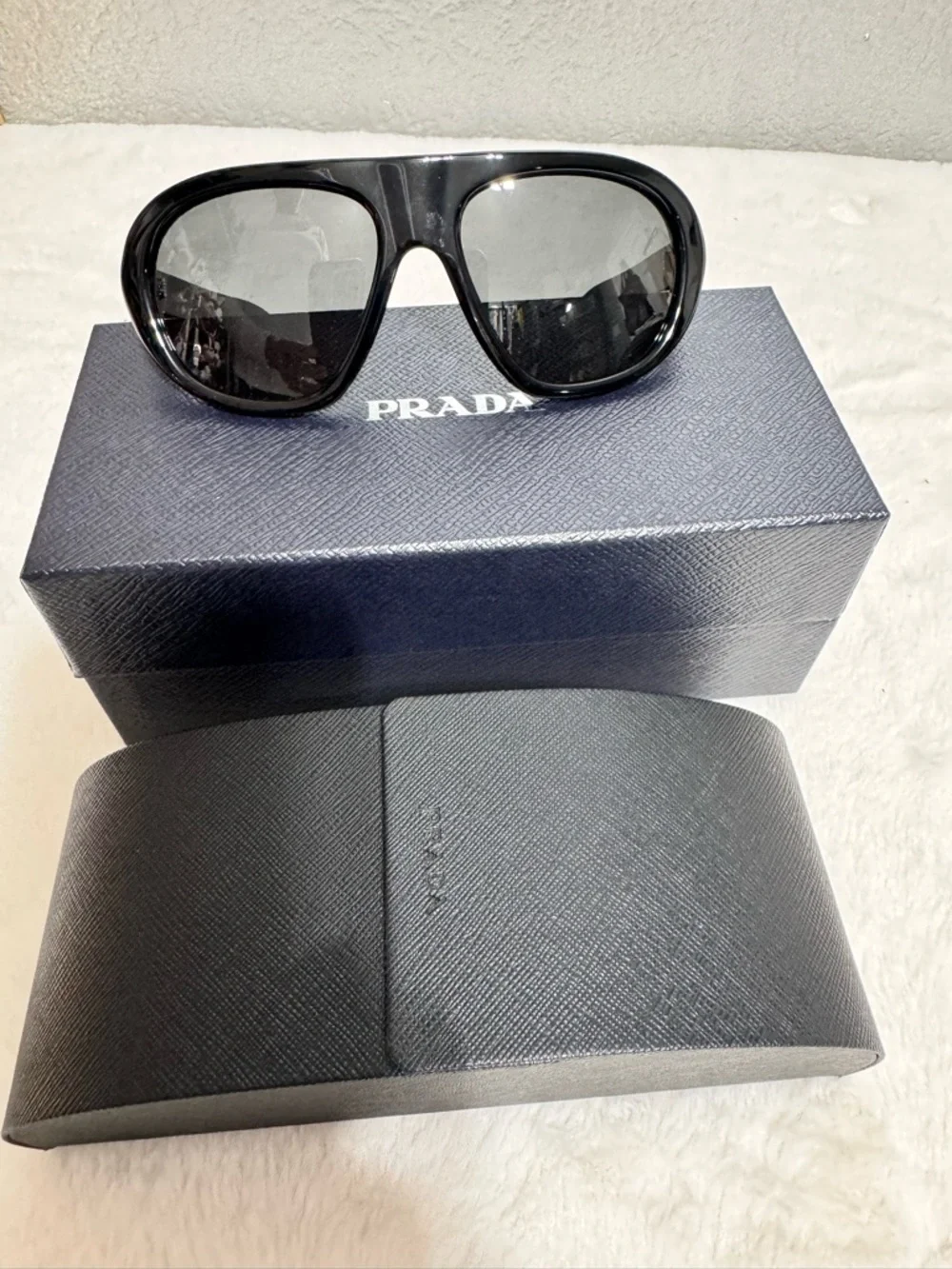Prada Black Gloss Aviator Sunglasses - Picture 13 of 17